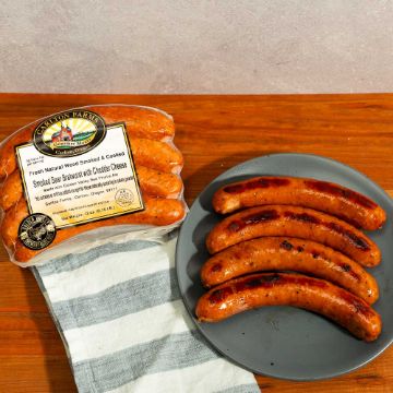 Carlton Farms Uncured Beer Bratwurst with Cheddar Cheese - 12 oz