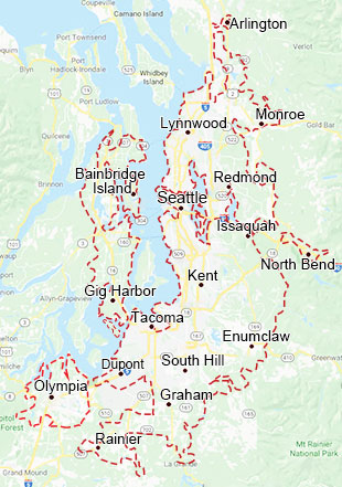 Smith Brothers Service Area Map