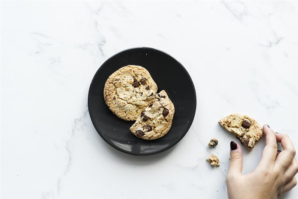 Chocolate chip cookies on a plate